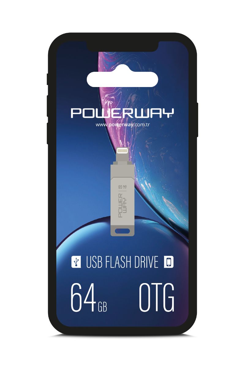 Powerway 64 GB OTG Flash Bellek Mavi